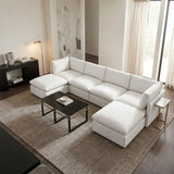 Annex Beige 5-Piece Chenille Modular Sectional with Ottoman from Homelegance - Luna Furniture