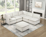 Annex Beige 6-Piece Chenille Modular Sectional with Reversible-Cushion Ottoman from Homelegance - Luna Furniture