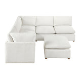 Annex Beige 6-Piece Chenille Modular Sectional with Reversible-Cushion Ottoman from Homelegance - Luna Furniture