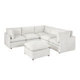 Annex Beige 6-PieceChenille Modular Sectional with Ottoman from Homelegance - Luna Furniture