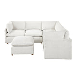 Annex Beige 6-Piece Chenille Modular Sectional with Reversible-Cushion Ottoman from Homelegance - Luna Furniture