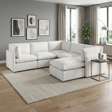 Annex Beige 6-PieceChenille Modular Sectional with Ottoman from Homelegance - Luna Furniture