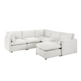 Annex Beige 6-PieceChenille Modular Sectional with Ottoman from Homelegance - Luna Furniture