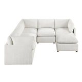 Annex Beige 6-Piece Chenille Modular Sectional with Reversible-Cushion Ottoman from Homelegance - Luna Furniture