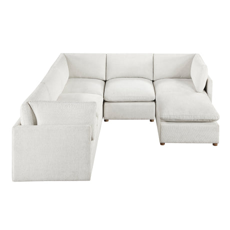 Annex Beige 6-Piece Chenille Modular Sectional with Reversible-Cushion Ottoman from Homelegance - Luna Furniture