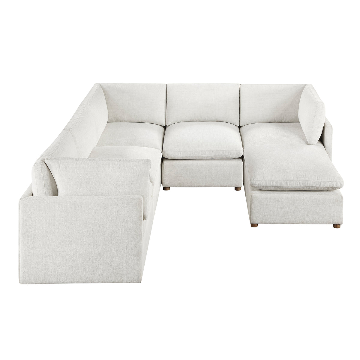 Annex Beige 6-PieceChenille Modular Sectional with Ottoman from Homelegance - Luna Furniture