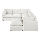 Annex Beige 6-Piece Chenille Modular Sectional with Reversible-Cushion Ottoman from Homelegance - Luna Furniture