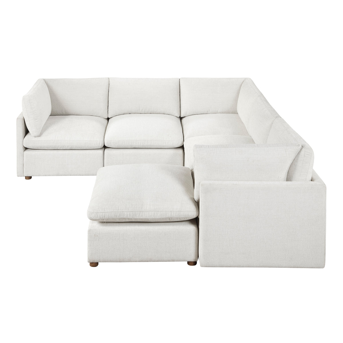 Annex Beige 6-PieceChenille Modular Sectional with Ottoman from Homelegance - Luna Furniture