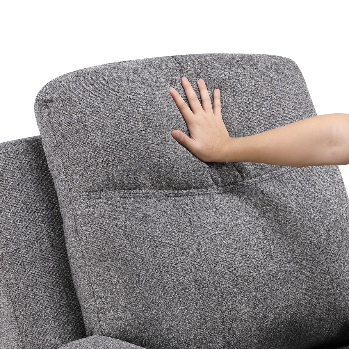 8340GRY-3PWHB Power Double Reclining Sofa with Center Drop-down Cup Holders, Power Headrests, Power Lumbar Support, Wireless Charger, Bluetooth Speakers, Hidden Drawer and Charging Ports from Homelegance - Luna Furniture