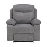 8340GRY-1PWHB Power Reclining Chair with Power Headrest, Power Lumbar Support, Bluetooth Speakers and Charging Ports from Homelegance - Luna Furniture