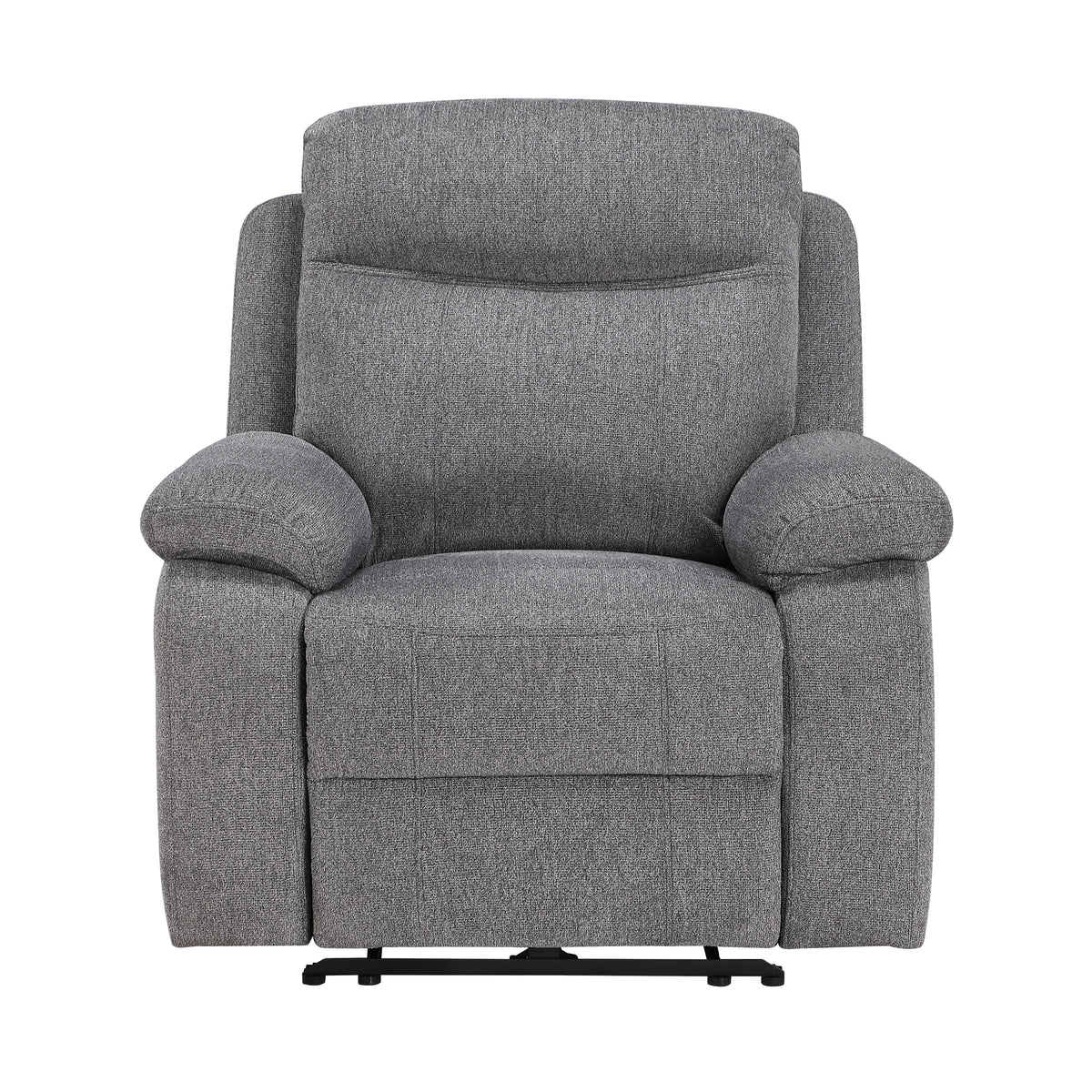 8340GRY-2PWHB Power Double Reclining Love Seat with Center Console, Power Headrests, Power Lumbar Support, Wireless Charger, Hidden Cup Holders, Bluetooth Speakers and Charging Ports from Homelegance - Luna Furniture