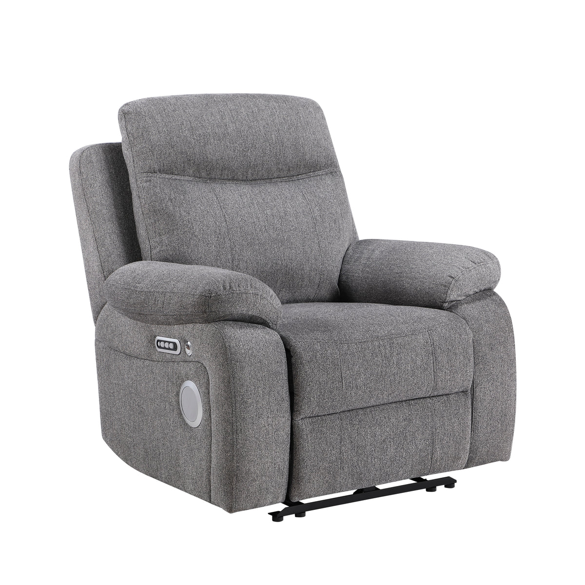 8340GRY-1PWHB Power Reclining Chair with Power Headrest, Power Lumbar Support, Bluetooth Speakers and Charging Ports from Homelegance - Luna Furniture