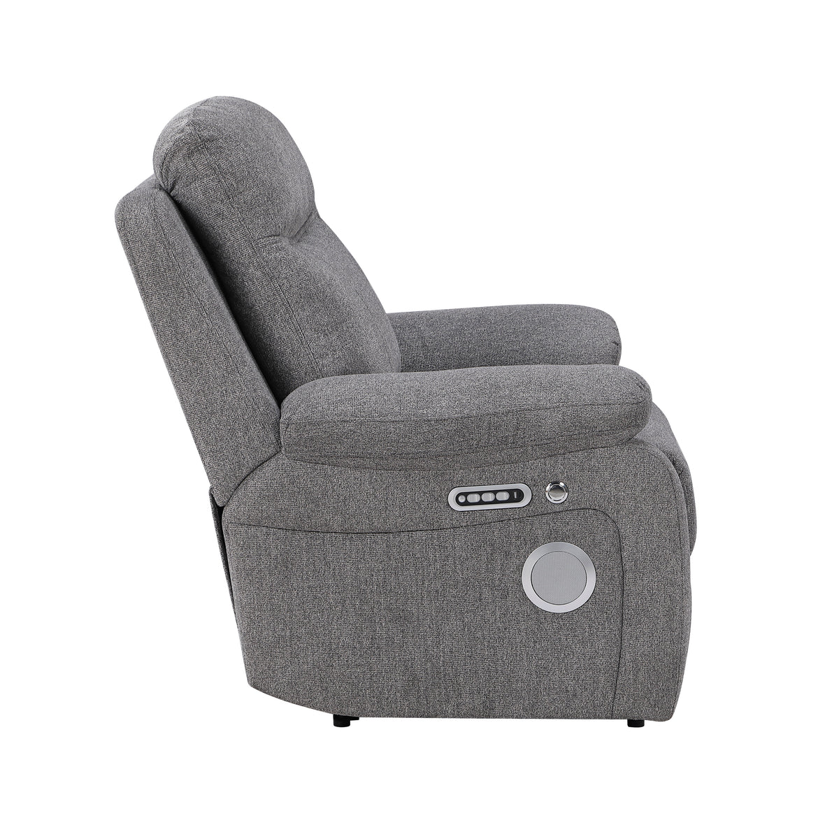 8340GRY-1PWHB Power Reclining Chair with Power Headrest, Power Lumbar Support, Bluetooth Speakers and Charging Ports from Homelegance - Luna Furniture