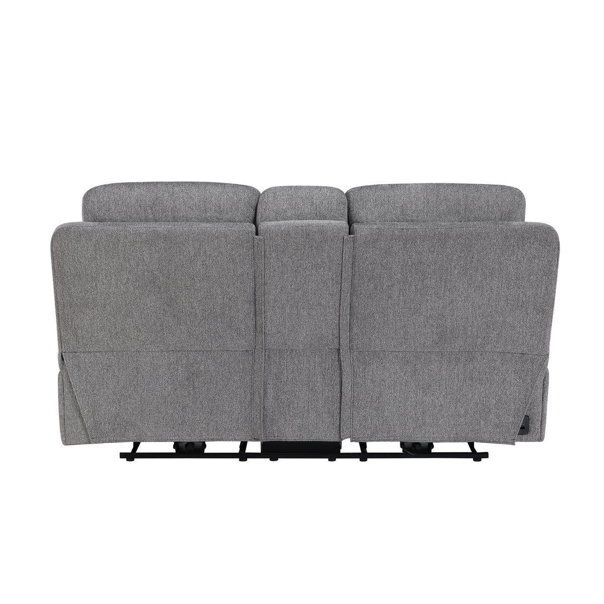 8340GRY-2PWHB Power Double Reclining Love Seat with Center Console, Power Headrests, Power Lumbar Support, Wireless Charger, Hidden Cup Holders, Bluetooth Speakers and Charging Ports from Homelegance - Luna Furniture