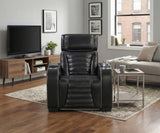 Cyber Black Power Reclining Chair with Power Headrest, Cup holder, Charging Ports and LED Lighting from Homelegance - Luna Furniture