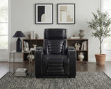 Cyber Black Power Reclining Chair with Power Headrest, Cup holder, Charging Ports and LED Lighting from Homelegance - Luna Furniture