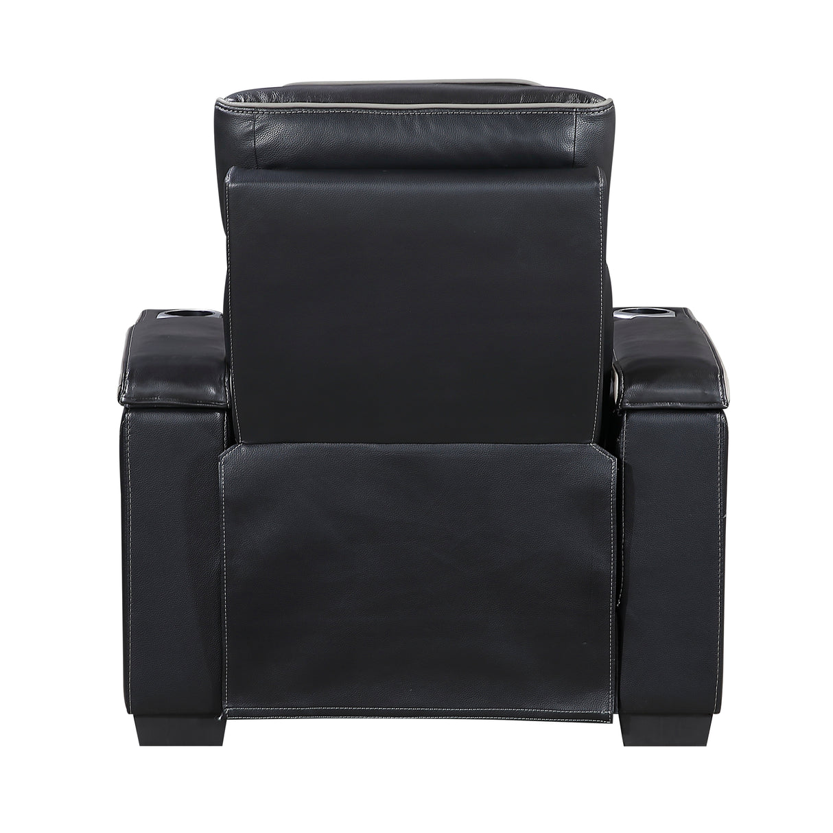 Cyber Black Power Reclining Chair with Power Headrest, Cup holder, Charging Ports and LED Lighting from Homelegance - Luna Furniture