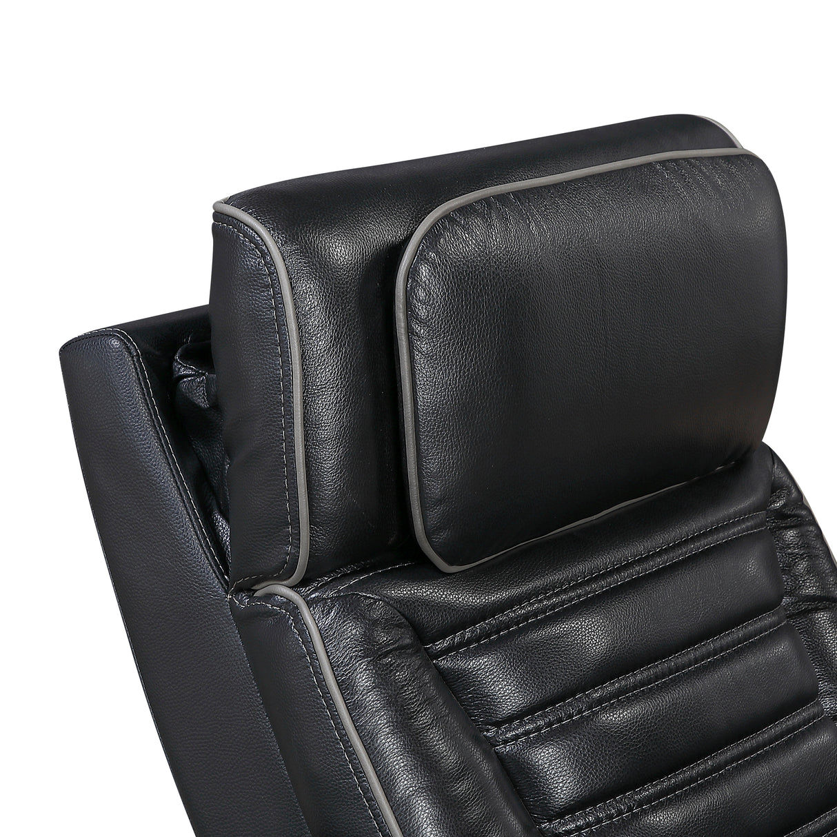 Cyber Black Power Reclining Chair with Power Headrest, Cup holder, Charging Ports and LED Lighting from Homelegance - Luna Furniture