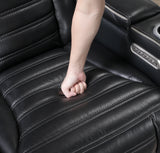 Cyber Black Power Reclining Chair with Power Headrest, Cup holder, Charging Ports and LED Lighting from Homelegance - Luna Furniture