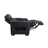 Cyber Black Power Reclining Chair with Power Headrest, Cup holder, Charging Ports and LED Lighting from Homelegance - Luna Furniture