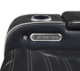 Cyber Black Power Reclining Chair with Power Headrest, Cup holder, Charging Ports and LED Lighting from Homelegance - Luna Furniture