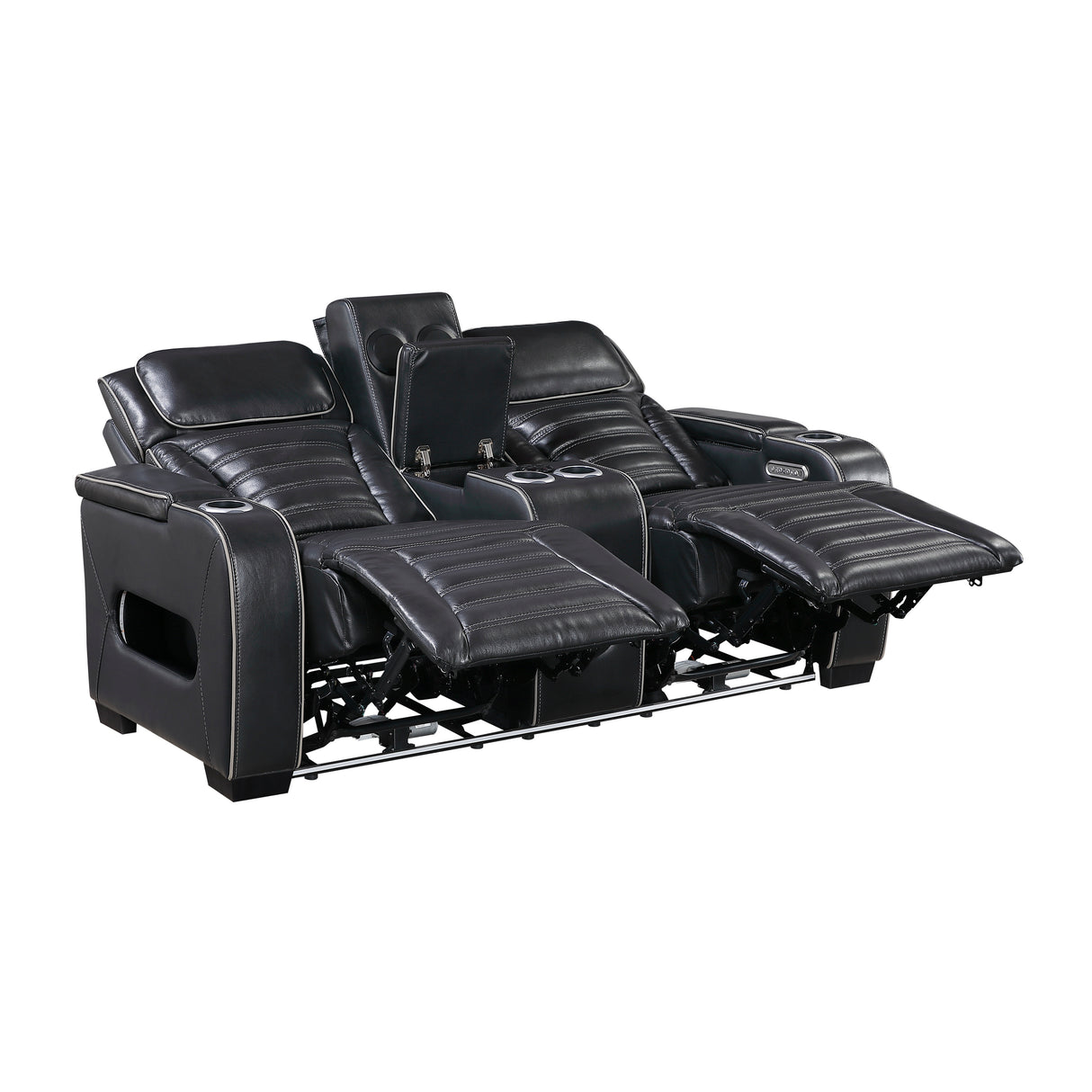 Cyber Black 2-Piece Power Reclining Living Room Set from Homelegance - Luna Furniture