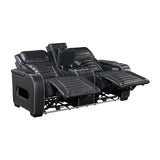 Cyber Black 2-Piece Power Reclining Living Room Set from Homelegance - Luna Furniture