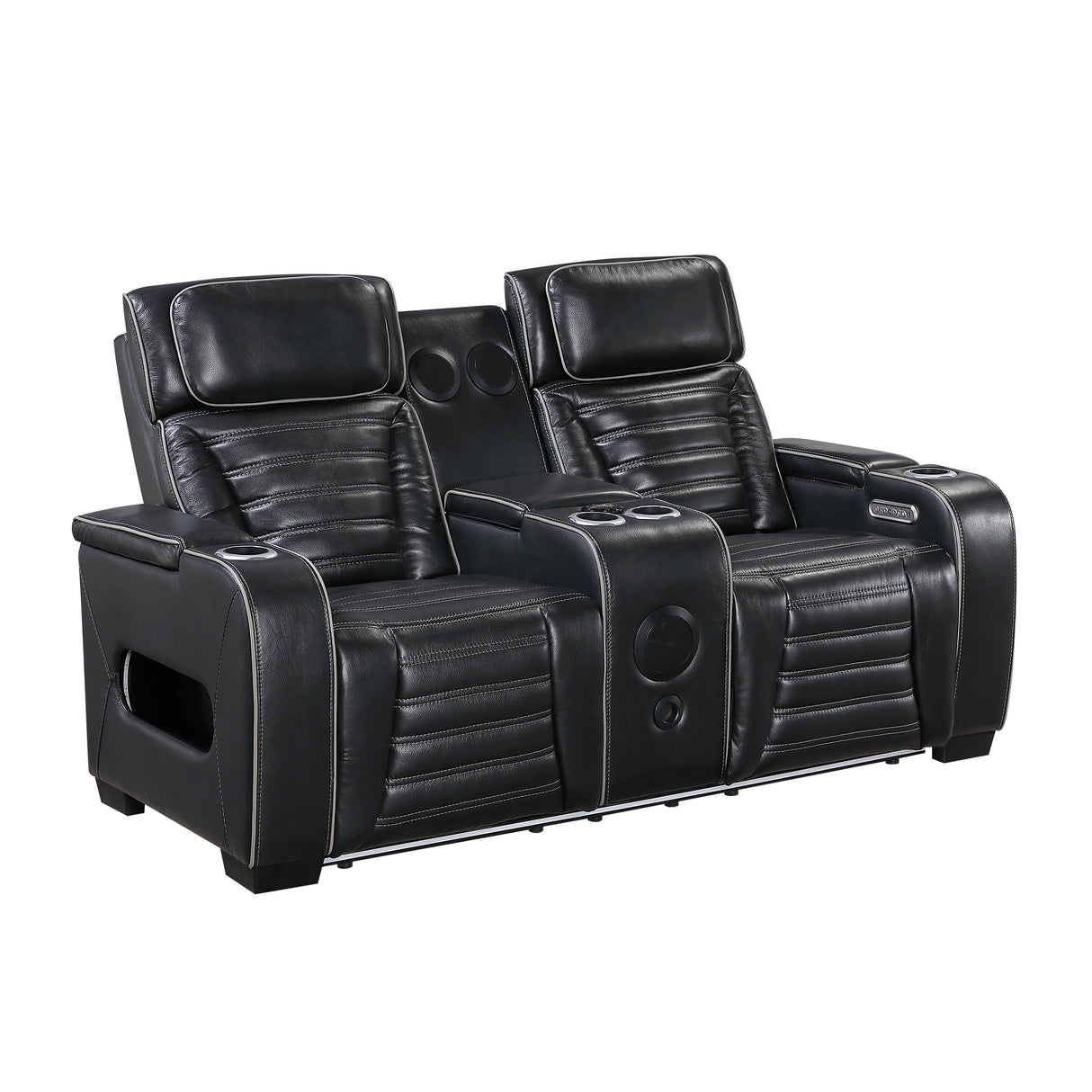 Cyber Black 2-Piece Power Reclining Living Room Set from Homelegance - Luna Furniture