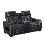 Cyber Black 2-Piece Power Reclining Living Room Set from Homelegance - Luna Furniture