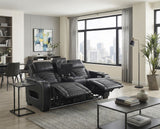 Cyber Black Power Double Reclining Loveseat with Center Console ,Cup Holders, Wireless Speakers with Sub-Woofer and LED Lighting from Homelegance - Luna Furniture