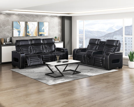 Cyber Black 2-Piece Power Reclining Living Room Set from Homelegance - Luna Furniture