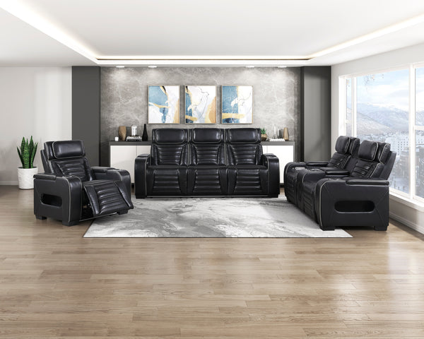 Cyber Black 3-Piece Power Reclining Living Room Set