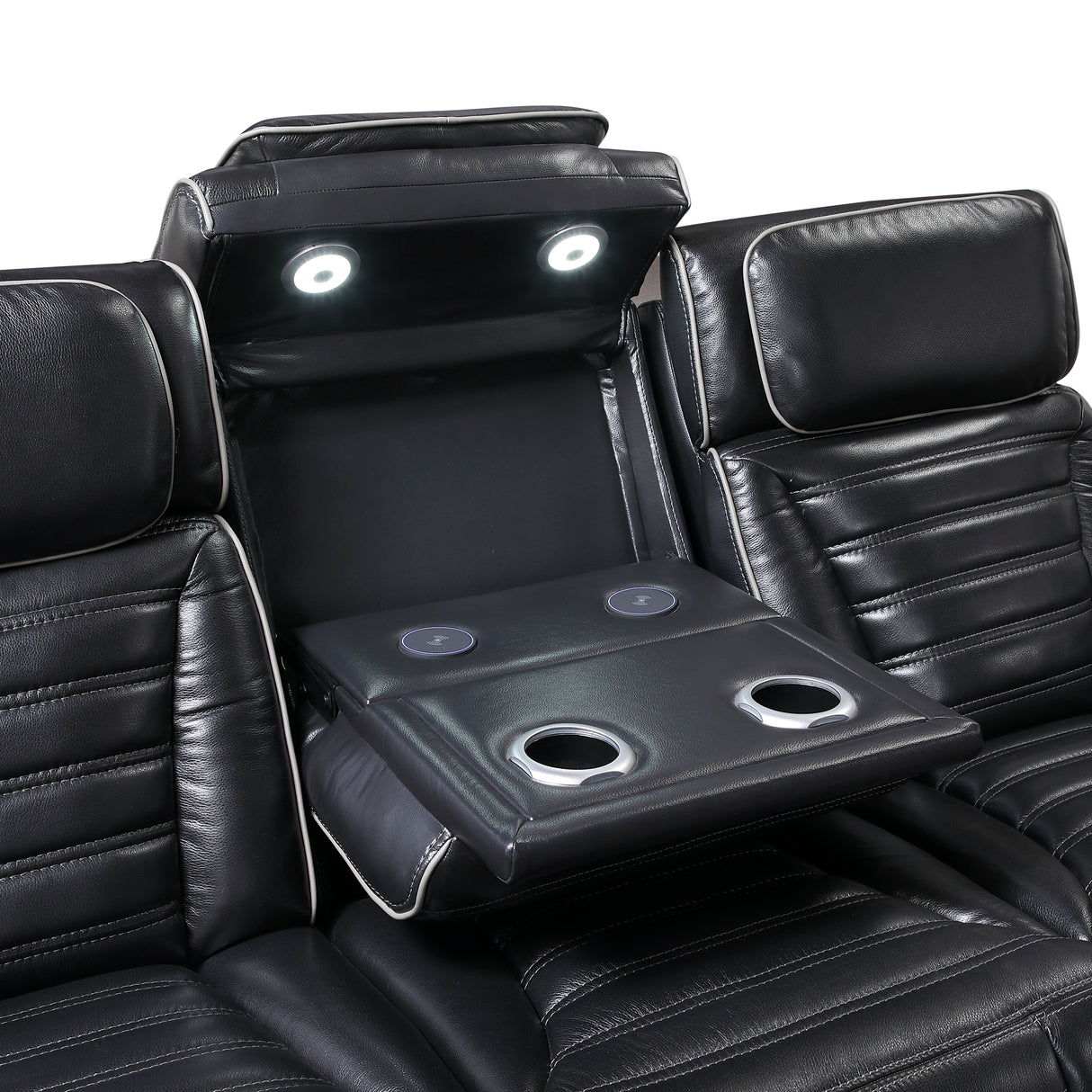 Cyber Black 2-Piece Power Reclining Living Room Set from Homelegance - Luna Furniture