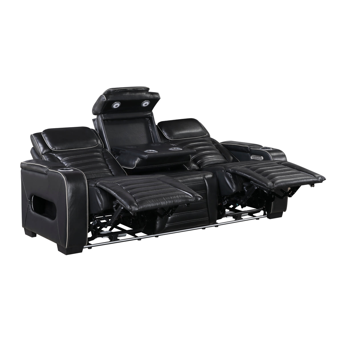 Cyber Black 2-Piece Power Reclining Living Room Set from Homelegance - Luna Furniture