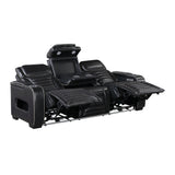 Cyber Black 2-Piece Power Reclining Living Room Set from Homelegance - Luna Furniture