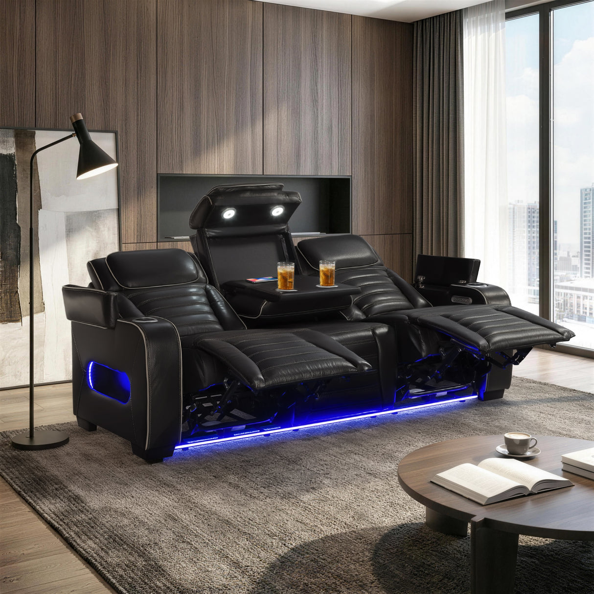 Cyber Black 3-Piece Power Reclining Living Room Set from Homelegance - Luna Furniture
