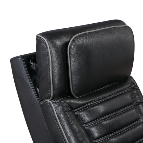 Cyber Black Power Double Reclining Sofa with Center Drop-Down, Cup Holders, Wireless Charger and LED Lighting from Homelegance - Luna Furniture