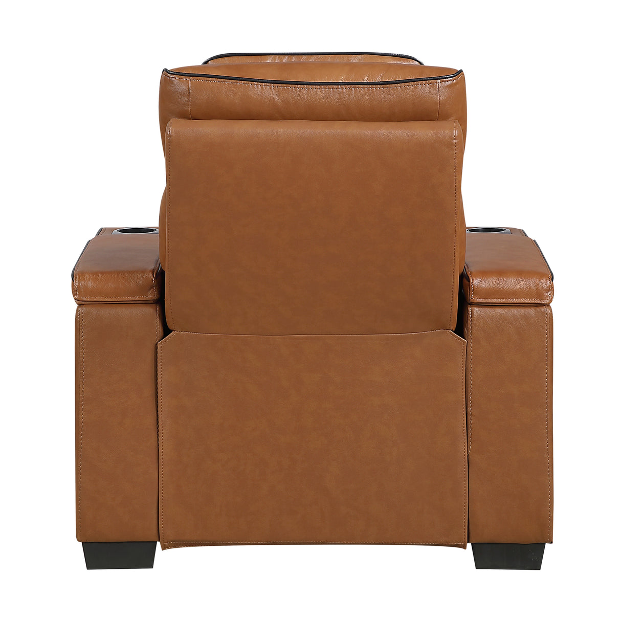 Cyber Brown Power Reclining Chair with Power Headrest, Cup holder, Charging Ports and LED Lighting from Homelegance - Luna Furniture
