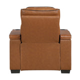 Cyber Brown Power Reclining Chair with Power Headrest, Cup holder, Charging Ports and LED Lighting from Homelegance - Luna Furniture