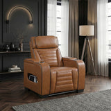 Cyber Brown Power Reclining Chair with Power Headrest, Cup holder, Charging Ports and LED Lighting from Homelegance - Luna Furniture
