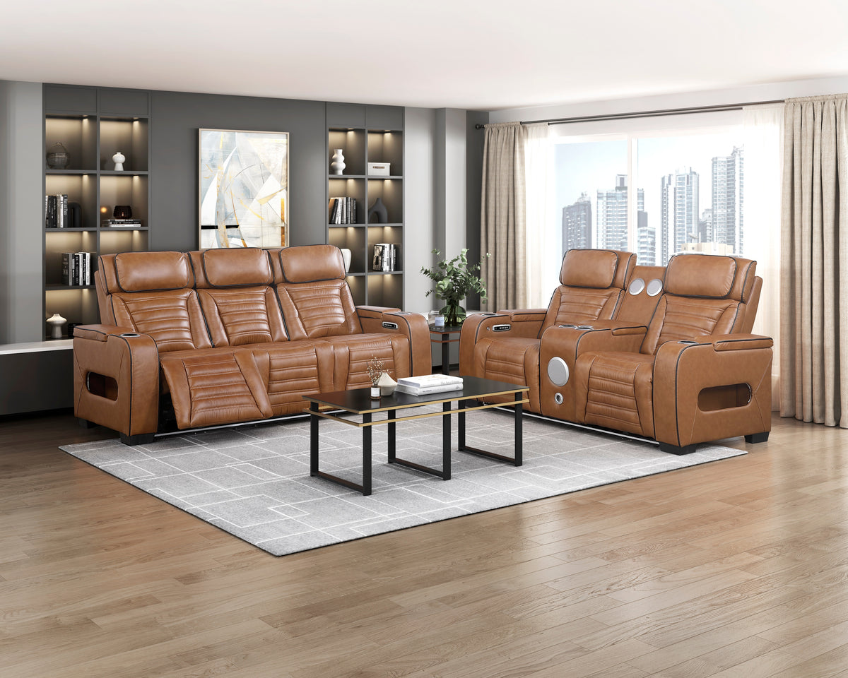Phyllis Light Gray 2-Piece Reclining Living Room Set from Homelegance - Luna Furniture
