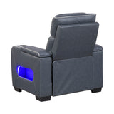 Cyber Blue Power Reclining Chair with Power Headrest, Cup holder, Charging Ports and LED Lighting from Homelegance - Luna Furniture