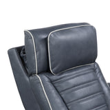 Cyber Blue Power Reclining Chair with Power Headrest, Cup holder, Charging Ports and LED Lighting from Homelegance - Luna Furniture