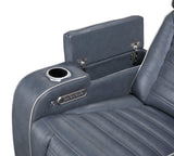 Cyber Blue Power Reclining Chair with Power Headrest, Cup holder, Charging Ports and LED Lighting from Homelegance - Luna Furniture