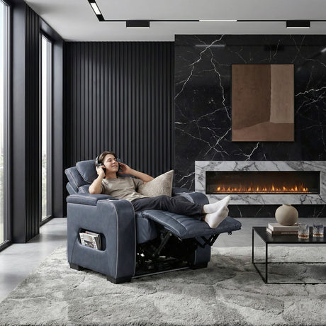 Cyber Blue 2-Piece Power Reclining Living Room Set from Homelegance - Luna Furniture