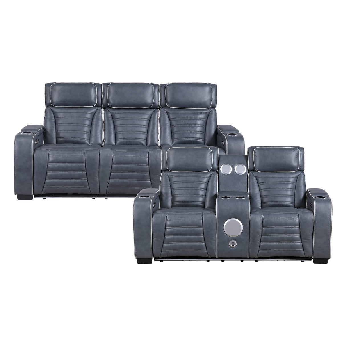 Cyber Blue 2-Piece Power Reclining Living Room Set from Homelegance - Luna Furniture