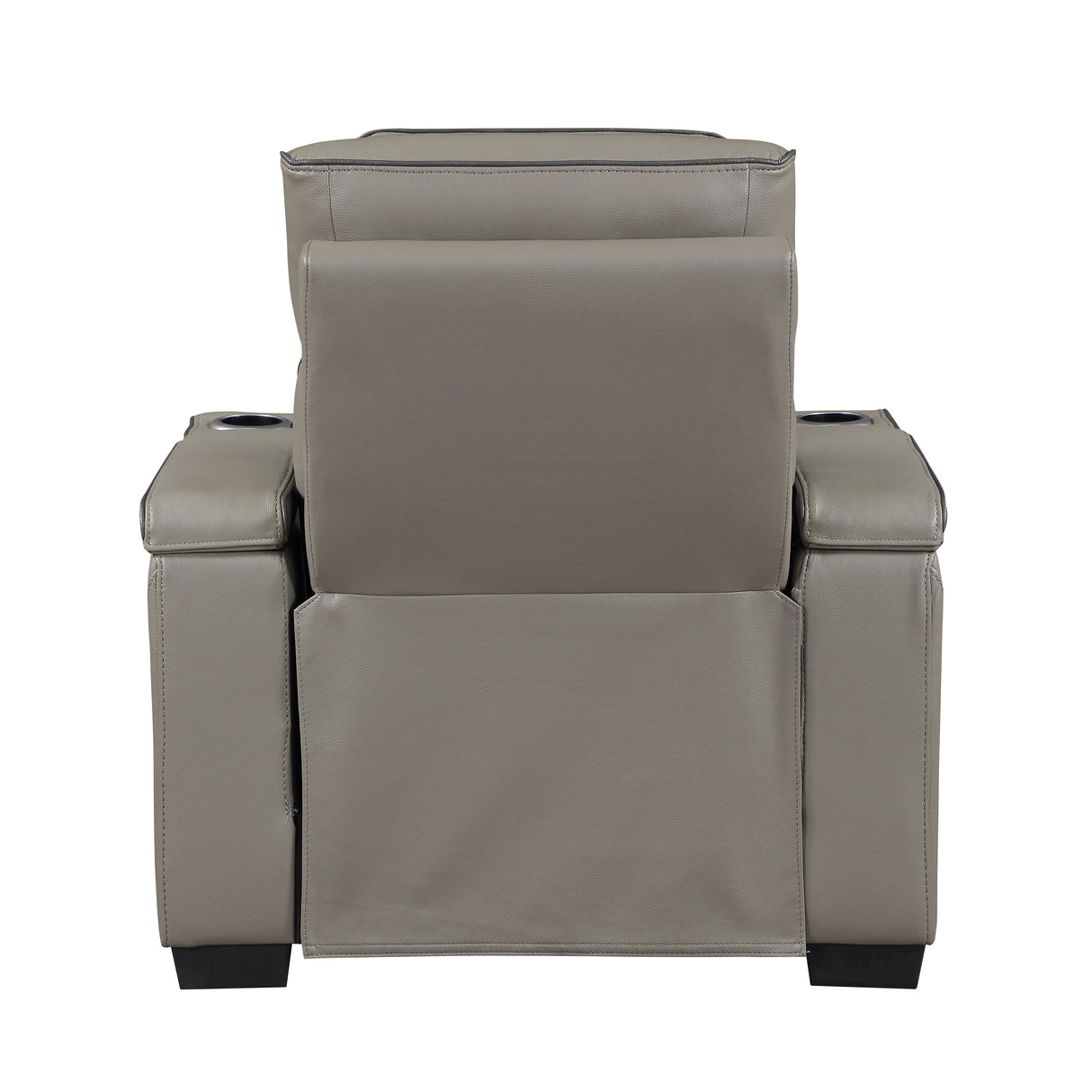 Cyber Gray Power Reclining Chair with Power Headrest, Cup holder, Charging Ports and LED Lighting from Homelegance - Luna Furniture