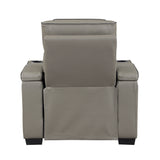 Cyber Gray Power Reclining Chair with Power Headrest, Cup holder, Charging Ports and LED Lighting from Homelegance - Luna Furniture