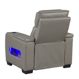 Cyber Gray Power Reclining Chair with Power Headrest, Cup holder, Charging Ports and LED Lighting from Homelegance - Luna Furniture