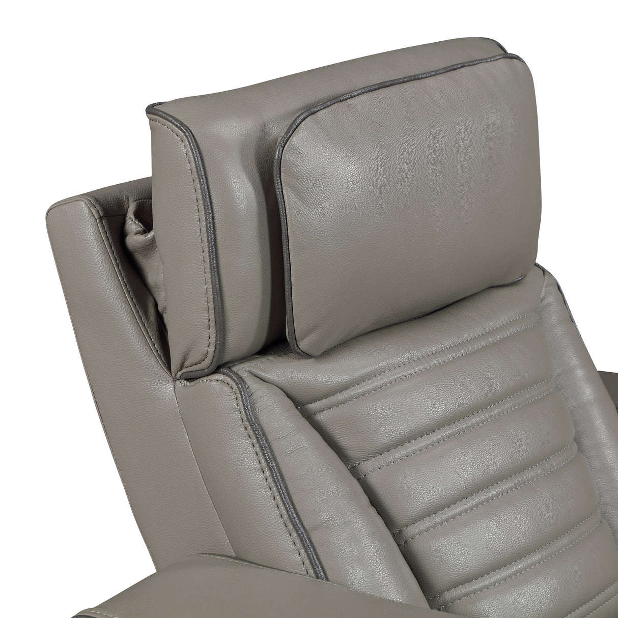 Cyber Gray Power Reclining Chair with Power Headrest, Cup holder, Charging Ports and LED Lighting from Homelegance - Luna Furniture